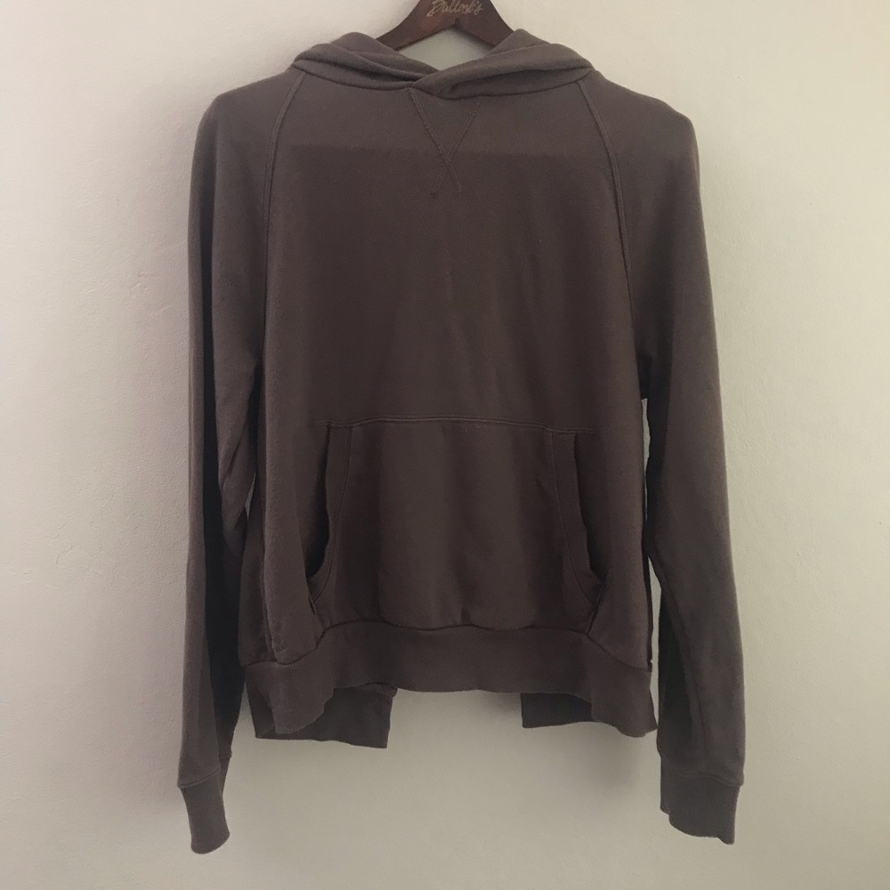 Athleta Moonrise Hoodie in Mineral Brown open back M